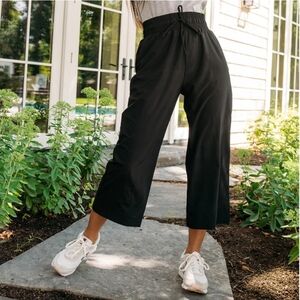 Albion AUDREY WIDE LEG PANTS Black Cropped Women's Size XX Small